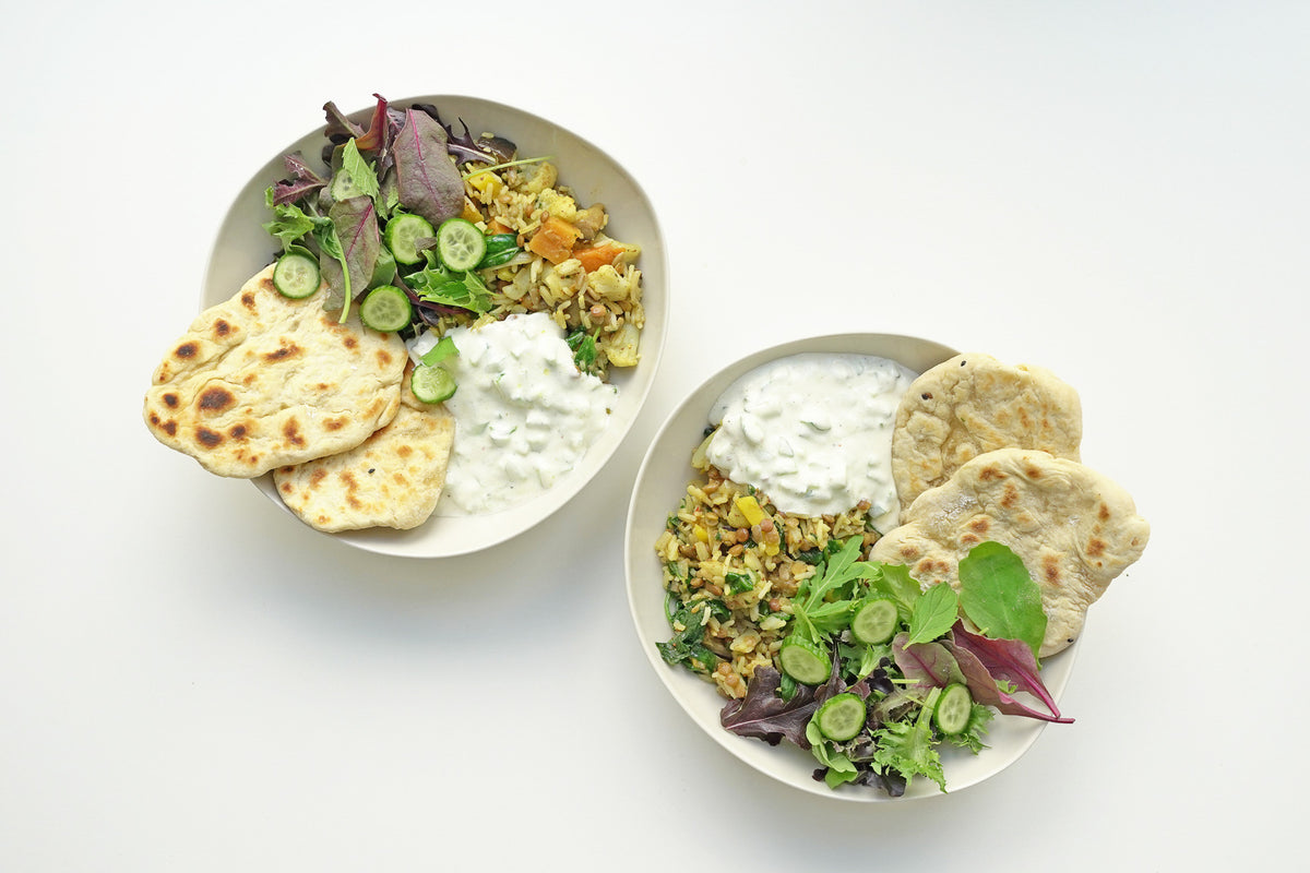 Basmati Buzz with Tzatziki and Flatbread